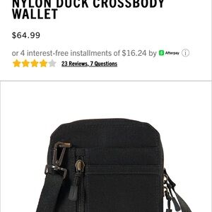 Nylon Duck Black Crossbody Wallet Carhartt